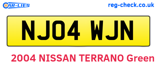 NJ04WJN are the vehicle registration plates.