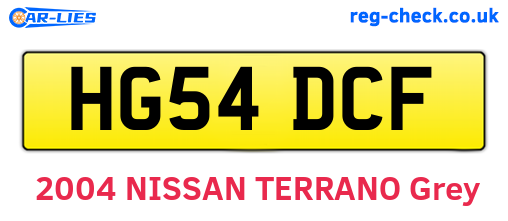 HG54DCF are the vehicle registration plates.