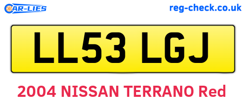 LL53LGJ are the vehicle registration plates.