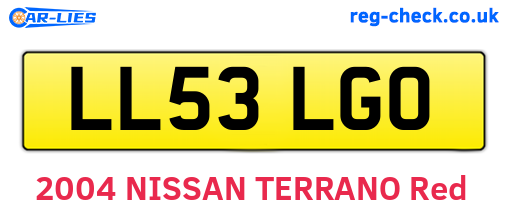 LL53LGO are the vehicle registration plates.