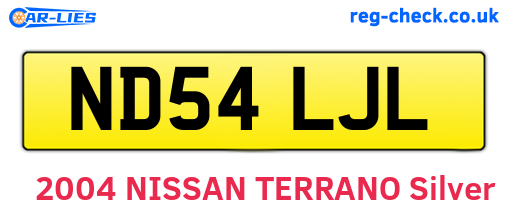 ND54LJL are the vehicle registration plates.