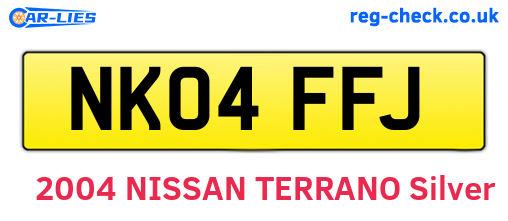 NK04FFJ are the vehicle registration plates.