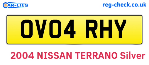 OV04RHY are the vehicle registration plates.