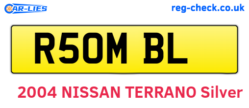 R50MBL are the vehicle registration plates.