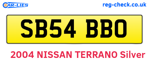 SB54BBO are the vehicle registration plates.
