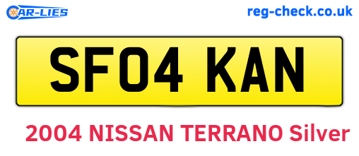 SF04KAN are the vehicle registration plates.