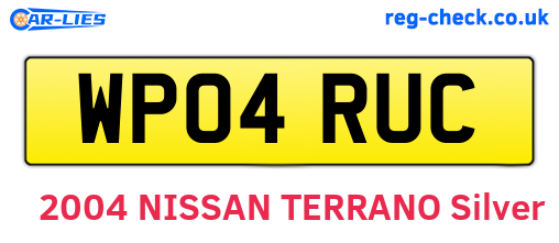 WP04RUC are the vehicle registration plates.