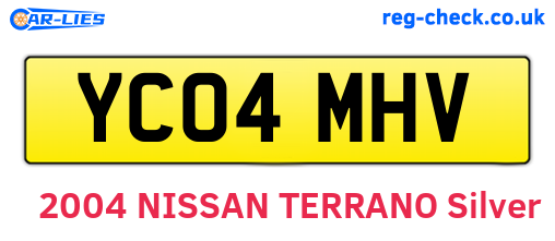 YC04MHV are the vehicle registration plates.