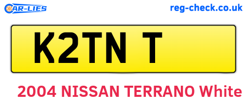 K2TNT are the vehicle registration plates.