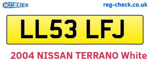 LL53LFJ are the vehicle registration plates.