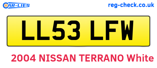 LL53LFW are the vehicle registration plates.