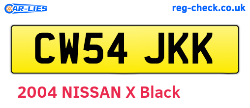 CW54JKK are the vehicle registration plates.