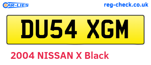 DU54XGM are the vehicle registration plates.