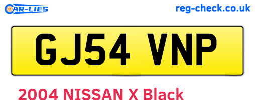 GJ54VNP are the vehicle registration plates.