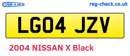 LG04JZV are the vehicle registration plates.