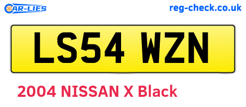 LS54WZN are the vehicle registration plates.