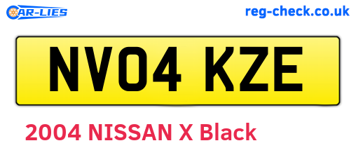 NV04KZE are the vehicle registration plates.
