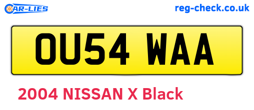 OU54WAA are the vehicle registration plates.