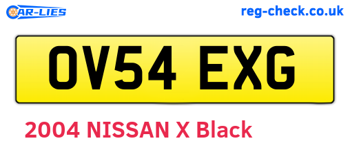 OV54EXG are the vehicle registration plates.