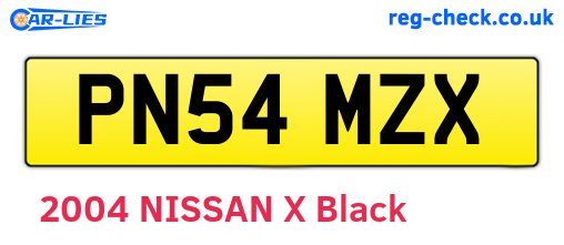 PN54MZX are the vehicle registration plates.