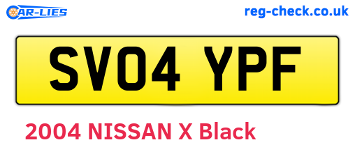 SV04YPF are the vehicle registration plates.