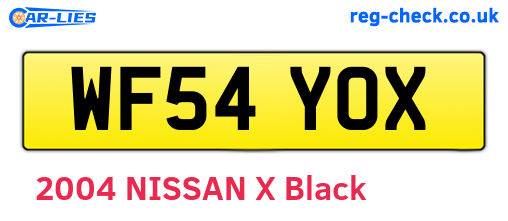 WF54YOX are the vehicle registration plates.