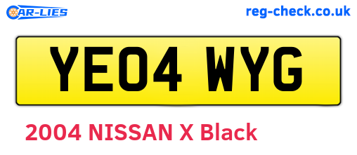 YE04WYG are the vehicle registration plates.