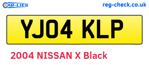 YJ04KLP are the vehicle registration plates.