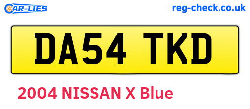 DA54TKD are the vehicle registration plates.