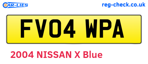 FV04WPA are the vehicle registration plates.