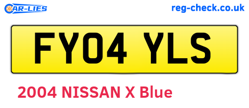 FY04YLS are the vehicle registration plates.