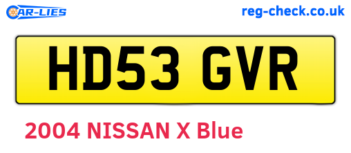 HD53GVR are the vehicle registration plates.