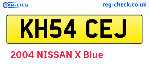 KH54CEJ are the vehicle registration plates.