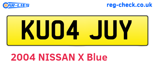 KU04JUY are the vehicle registration plates.