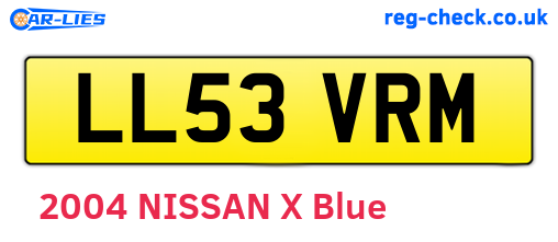 LL53VRM are the vehicle registration plates.