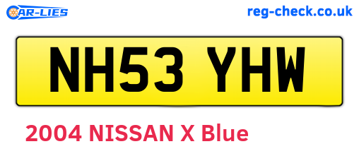 NH53YHW are the vehicle registration plates.