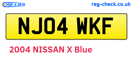 NJ04WKF are the vehicle registration plates.