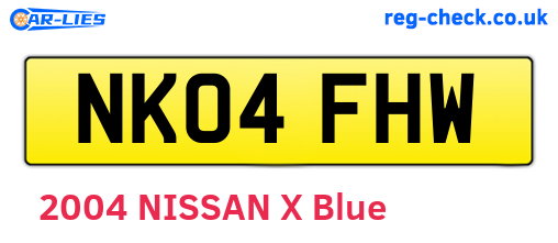 NK04FHW are the vehicle registration plates.