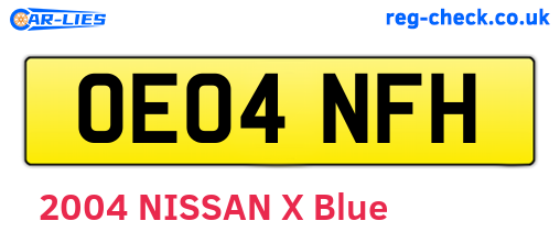 OE04NFH are the vehicle registration plates.