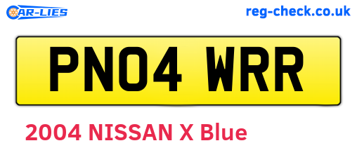 PN04WRR are the vehicle registration plates.