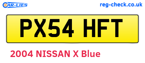 PX54HFT are the vehicle registration plates.
