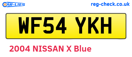 WF54YKH are the vehicle registration plates.