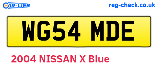 WG54MDE are the vehicle registration plates.