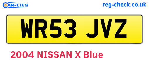 WR53JVZ are the vehicle registration plates.