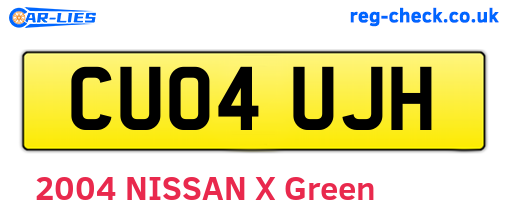 CU04UJH are the vehicle registration plates.