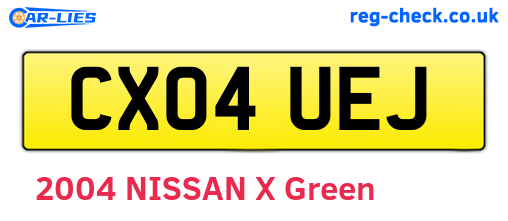 CX04UEJ are the vehicle registration plates.