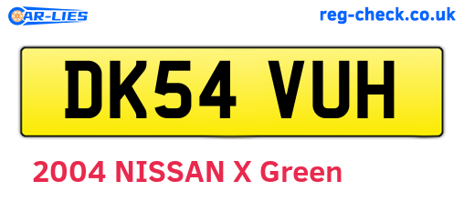 DK54VUH are the vehicle registration plates.