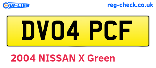 DV04PCF are the vehicle registration plates.