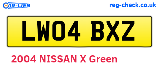 LW04BXZ are the vehicle registration plates.