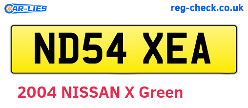 ND54XEA are the vehicle registration plates.